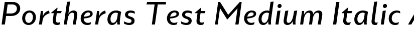 Portheras Test Medium Italic font