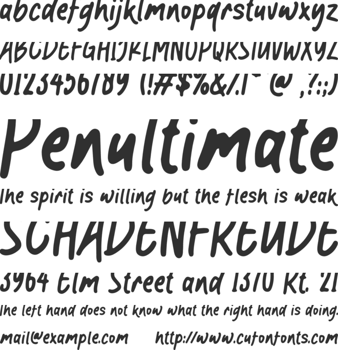Hello Cute font preview