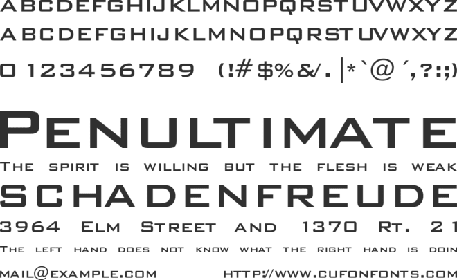 BankGothic RUSS font preview