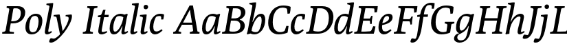 Poly Italic font