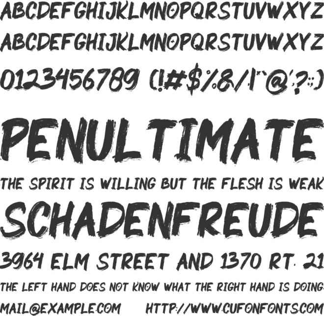 Grunger font preview