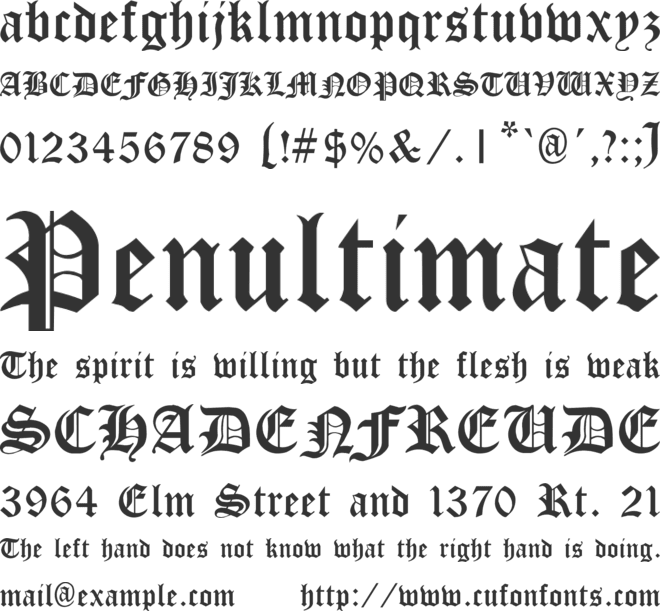 Cloister Black font preview