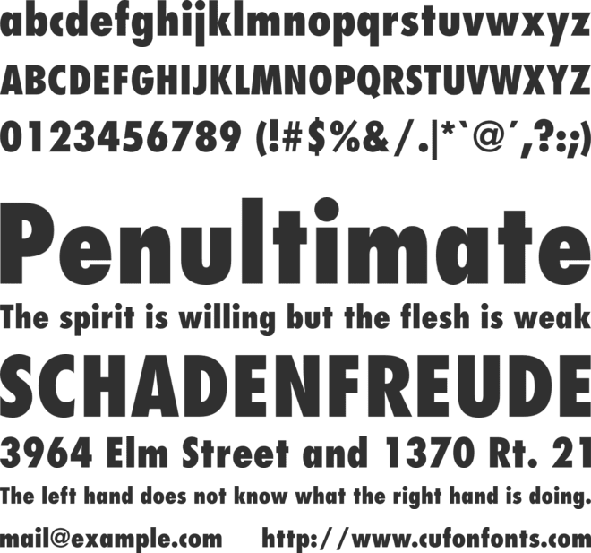 Futura Condensed Extra font preview
