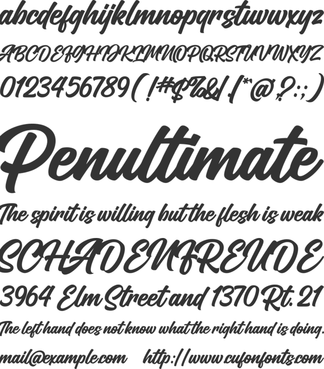 Couraged font preview