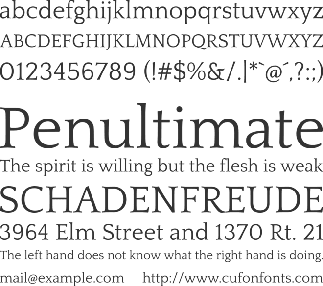 Quattrocento Roman font preview