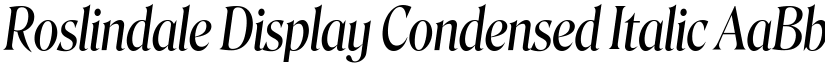 Roslindale Display Condensed Italic font