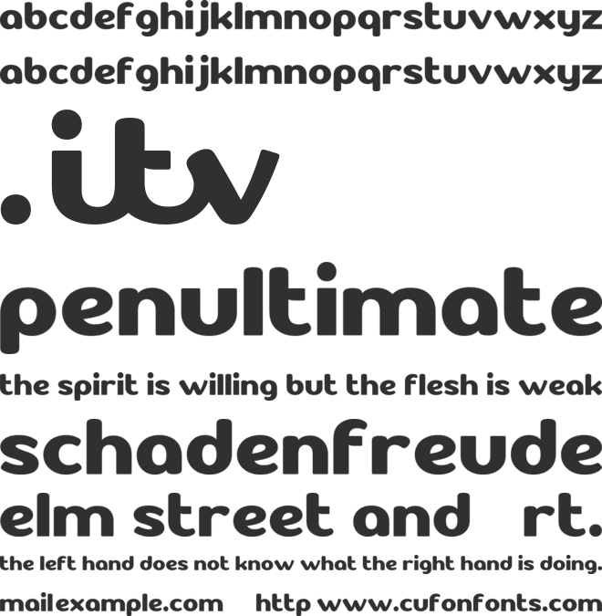 Zomeding ITV font preview