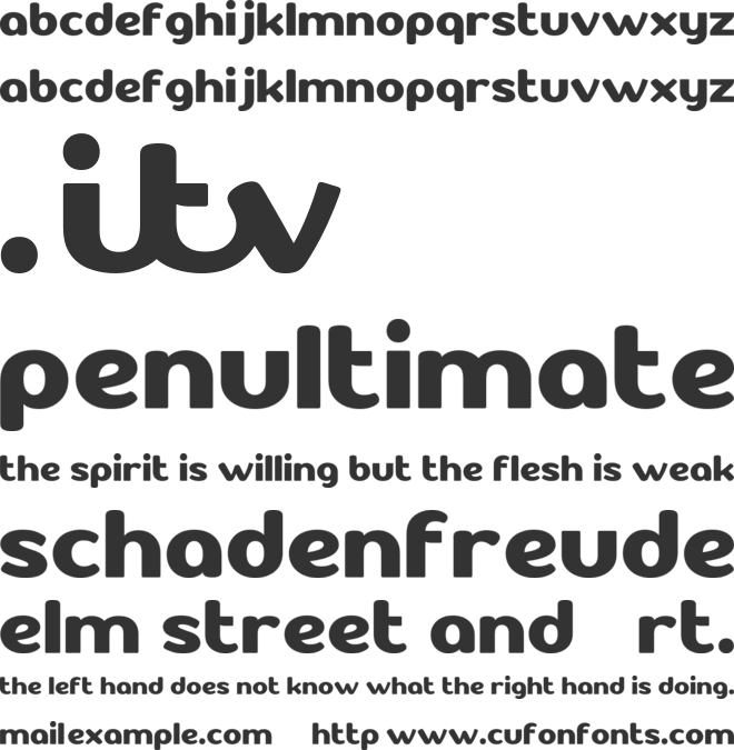 Zomeding ITV font preview