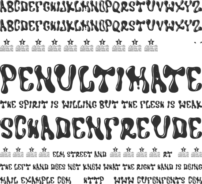 JAMDAY PERSONAL USE font preview