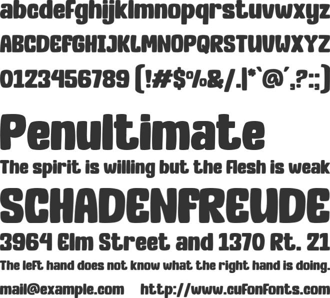 Saget Nampi font preview