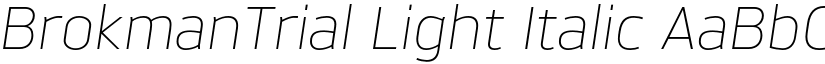 BrokmanTrial Light Italic font