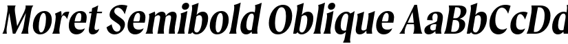 Moret Semibold Oblique font