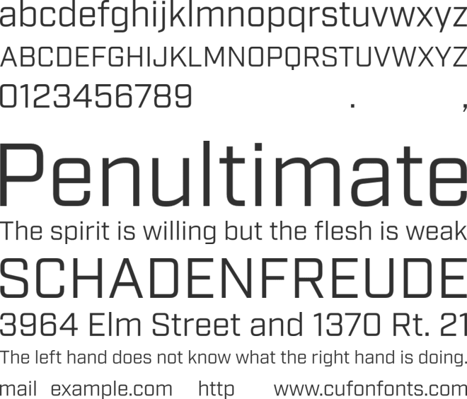 Industry Test font preview