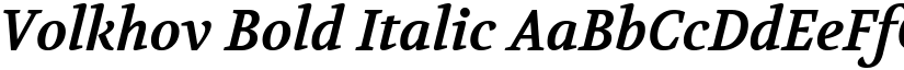 Volkhov Bold Italic font