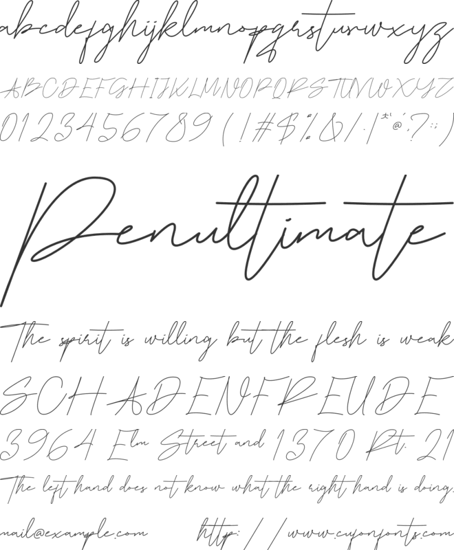 The Reason font preview