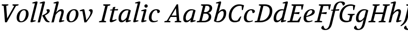 Volkhov Italic font