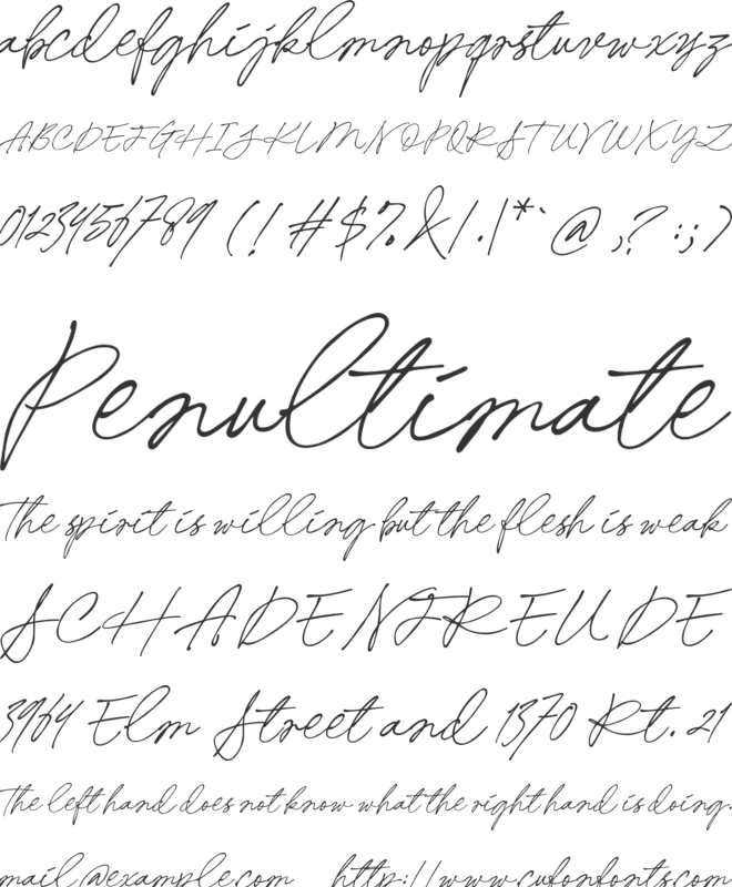 Valintina font preview