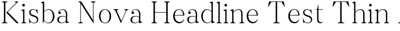 Kisba Nova Headline Test Thin font
