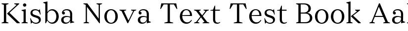 Kisba Nova Text Test Book font