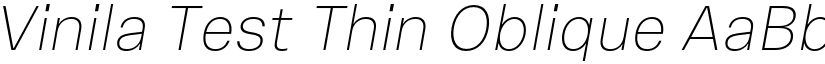 Vinila Test Thin Oblique font