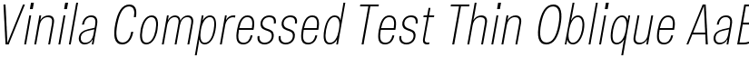 Vinila Compressed Test Thin Oblique font