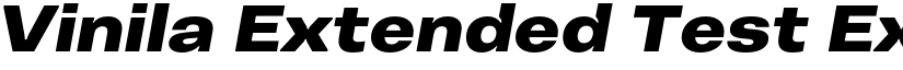 Vinila Extended Test ExtraBold Oblique font