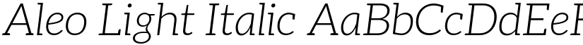 Aleo Light Italic font