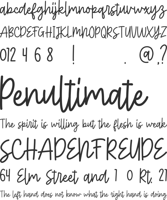 Bratterly font preview