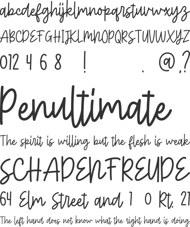Bratterly font preview