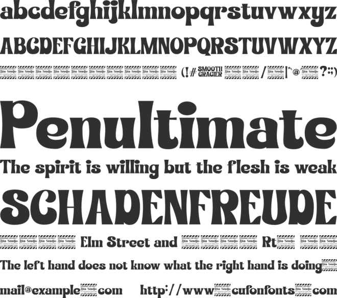 Smooth Gracier Personal Use font preview