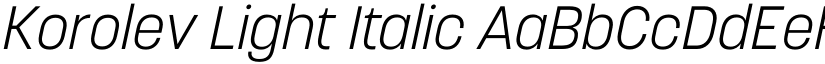 Korolev Light Italic font