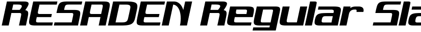 RESADEN Regular Slant font