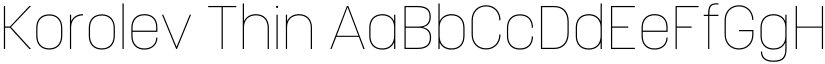 Korolev Thin font
