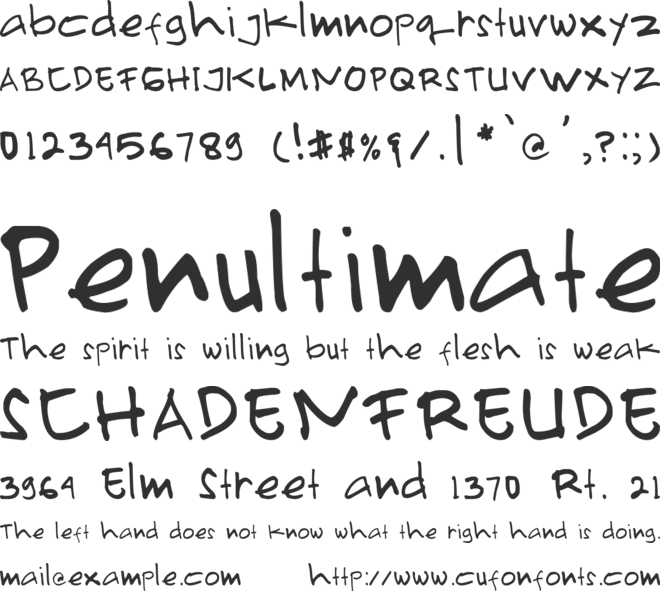 PRIMAHANDWRITE font preview