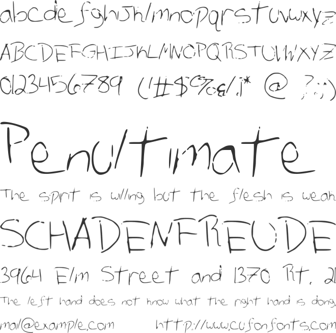 AllensMess font preview