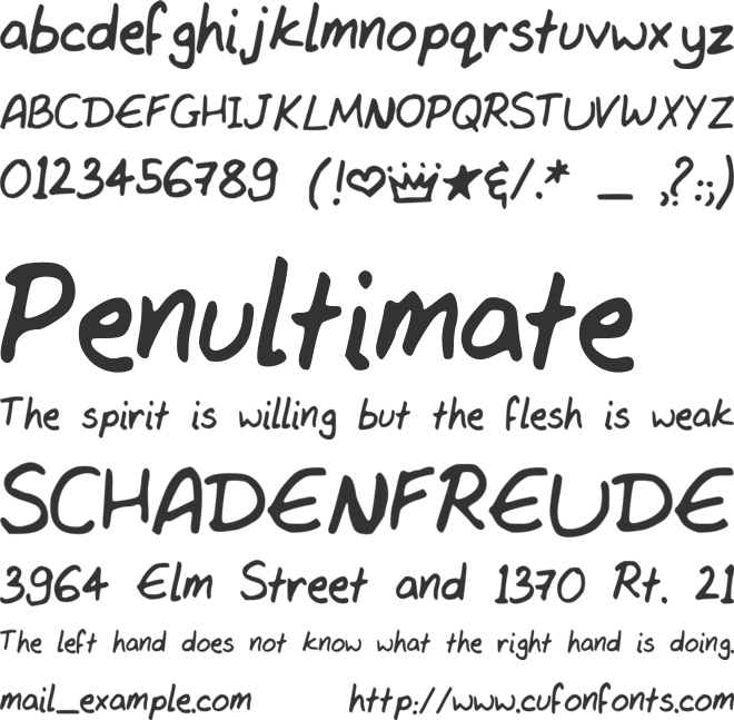 TanvisHand3 font preview