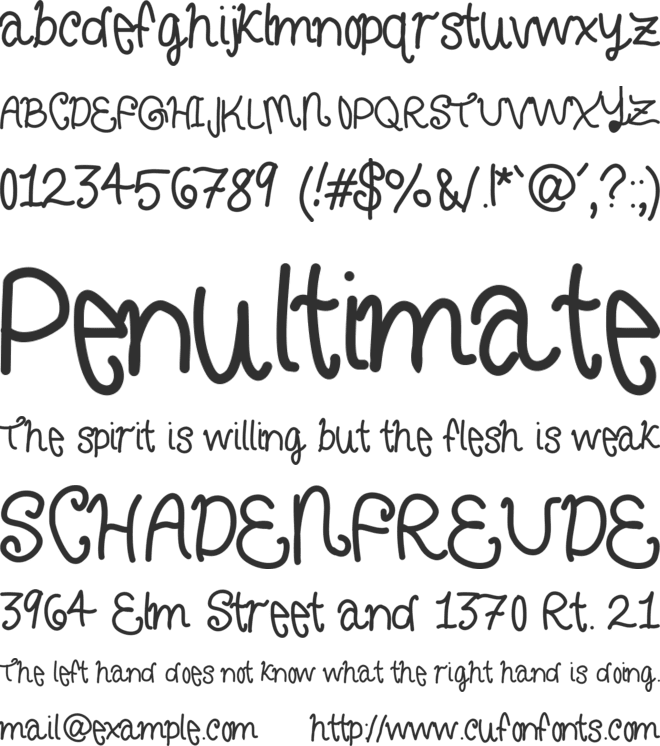 CurlyLetters font preview