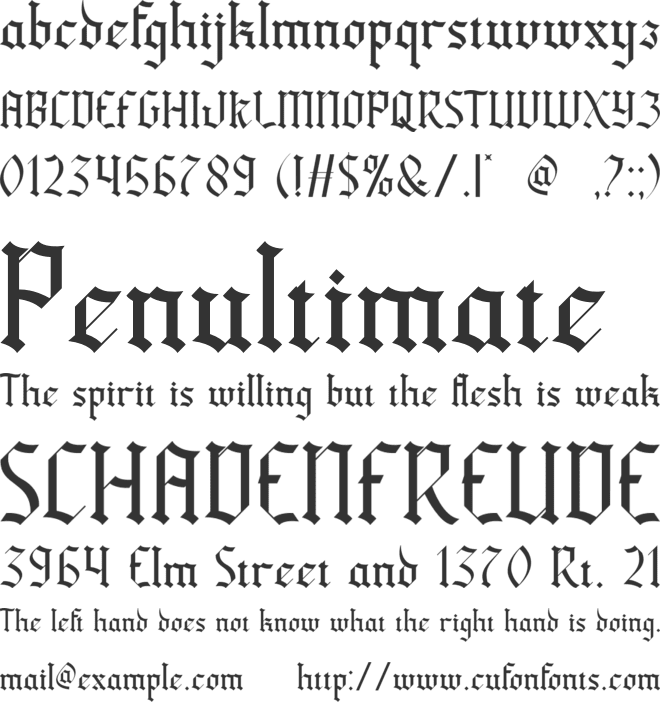 Vasavine font preview