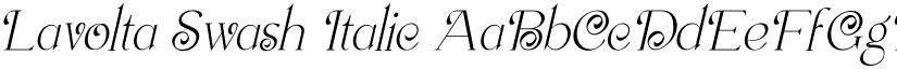 Lavolta Swash Italic font