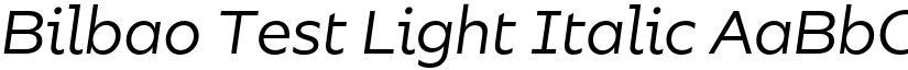Bilbao Test Light Italic font