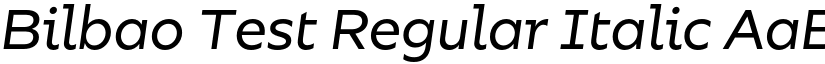 Bilbao Test Regular Italic font