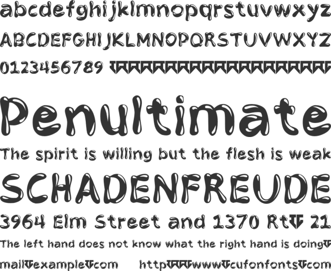 Puffy Slushy font preview