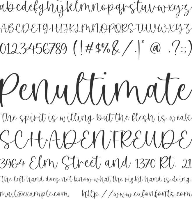 White Butter font preview