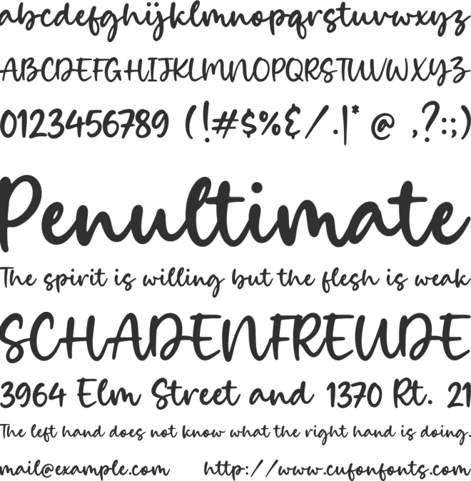 Candies font preview