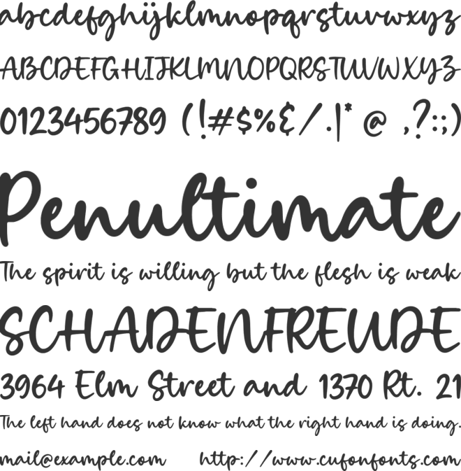 Candies font preview