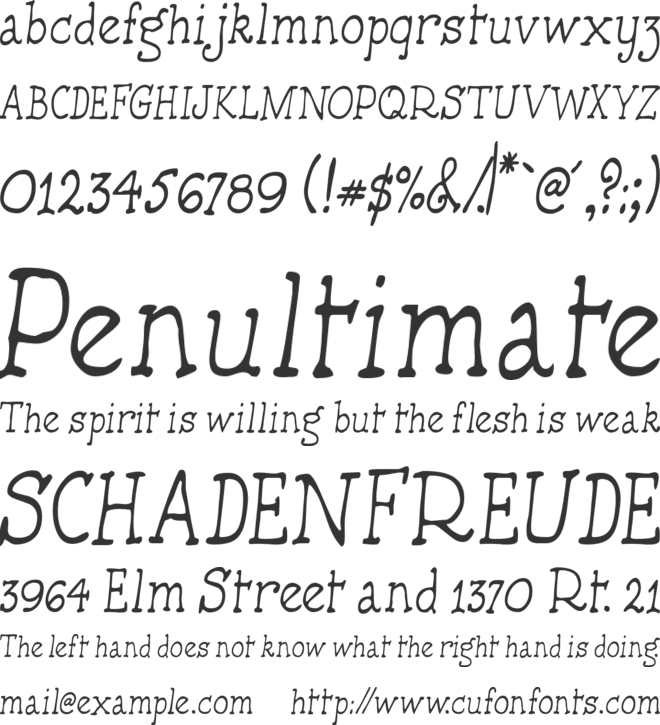 HandmadeTypewriter font preview