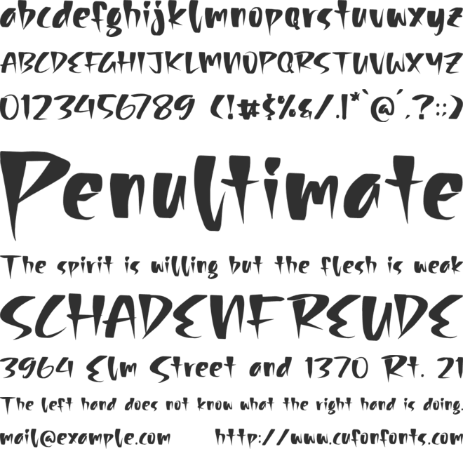 Wolfrash font preview