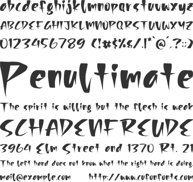 Wolfrash font preview