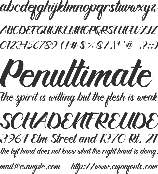 Tranquillo font preview