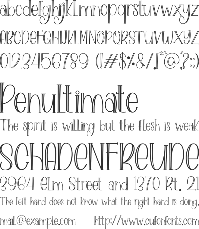 Lovely family font preview